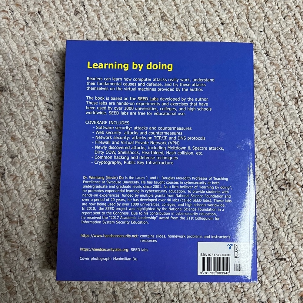 📘WENLIANG DU: “Computer & Internet Security” third edition book. - Picture 8 of 9